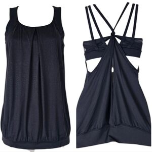 Lululemon No Limits Tank Black Strappy Built-In Bra Size 6